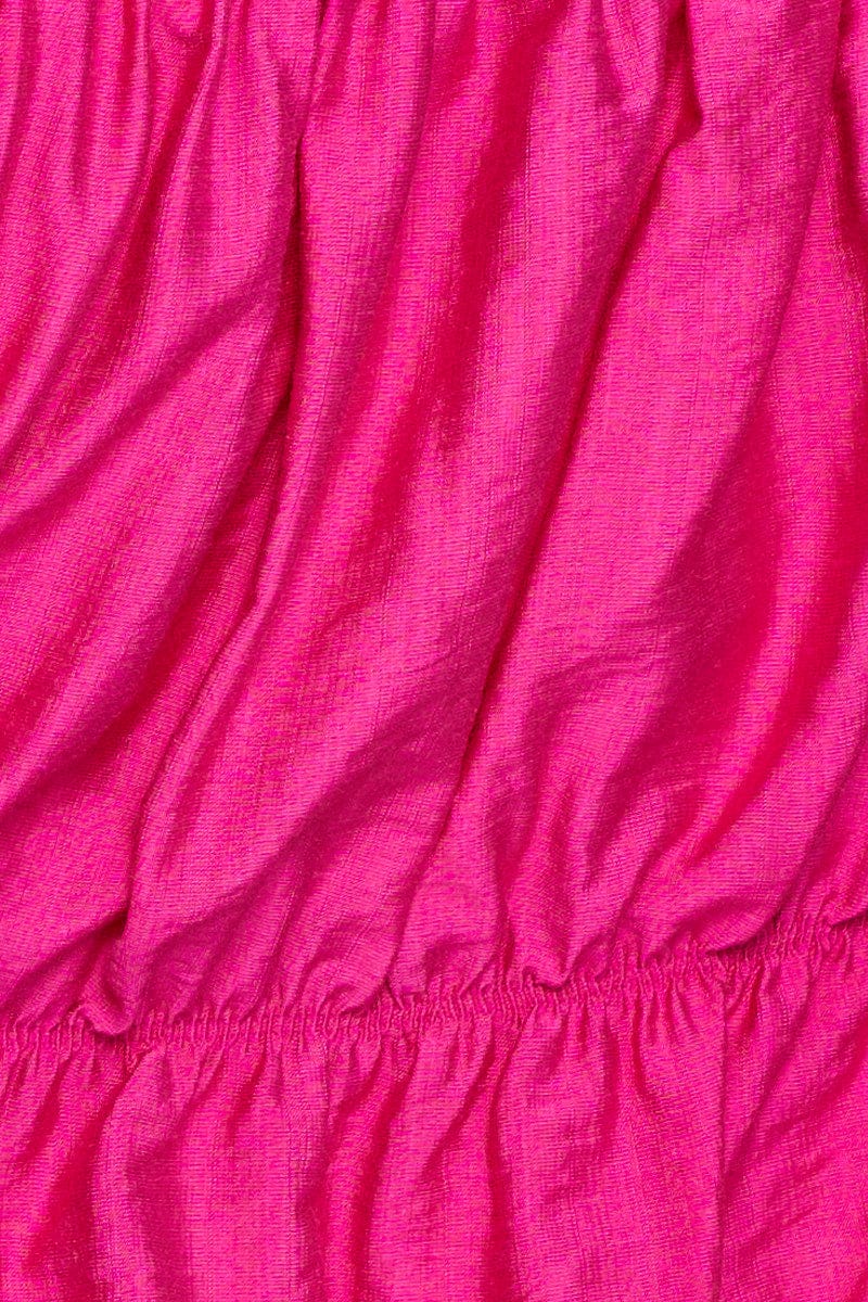 Pink Crop Top Short Sleeve Square Neck - Image 6