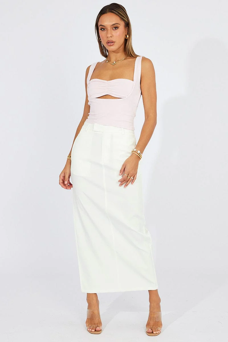 Pink Crop Top Short Sleeveless - Image 2