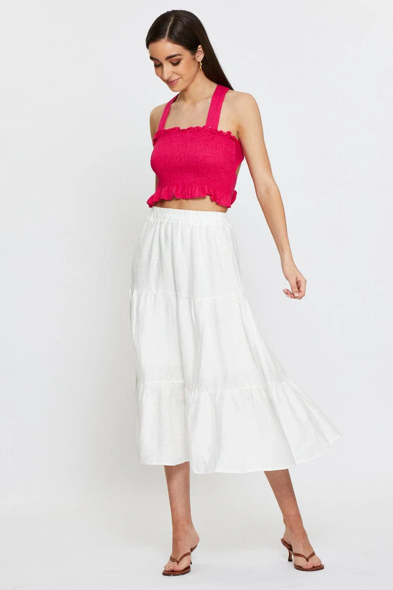 Pink Crop Top Tie Up Satin - Image 3