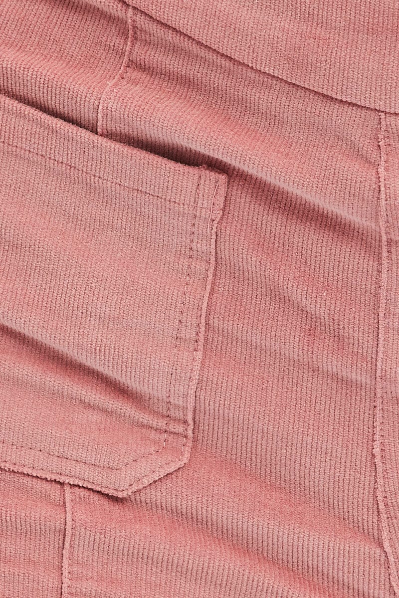 Pink Flare Leg Pants High Rise Corduroy - Image 6