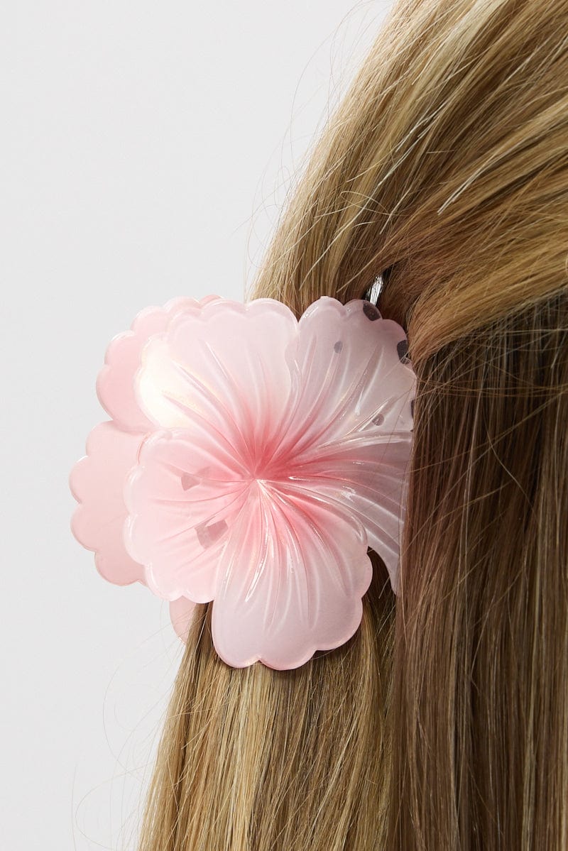 Pink Flower Claw Clip - Image 2