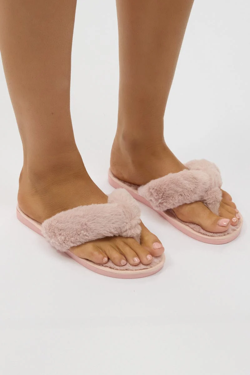 Pink Fluffy Slippers - Image 2