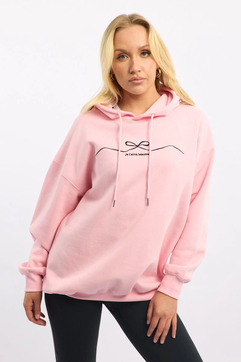Pink Graphic Hoodie