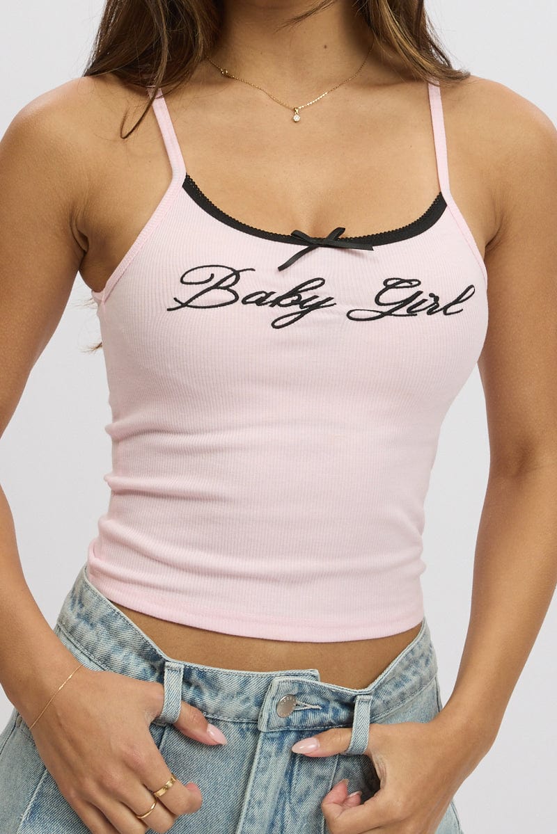 Pink Graphic Singlet Rib - Image 4
