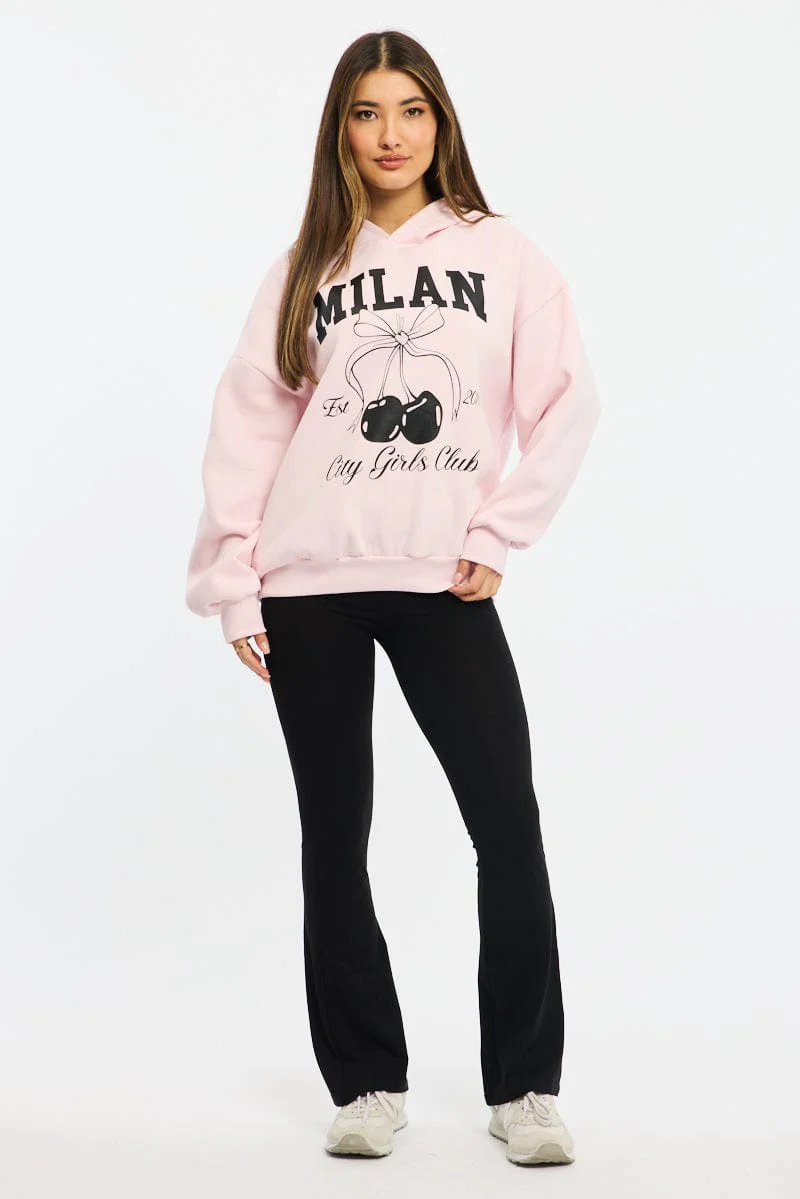 Pink Graphic Sweater Long Sleeve - Image 2