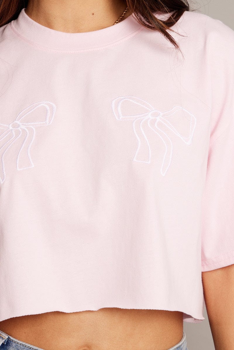Pink Graphic Tee Crop Short Sleeve - Image 6