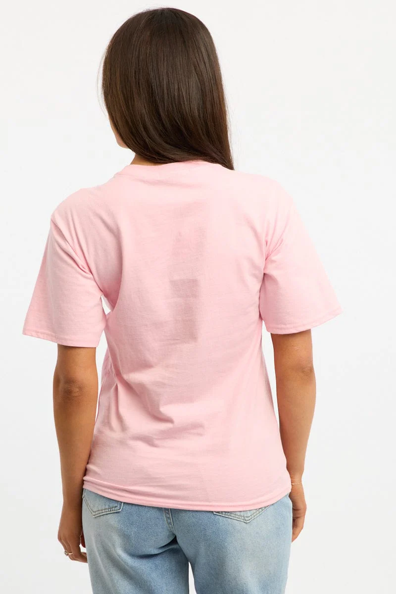 Pink Graphic Tee Short Sleeve - Image 4