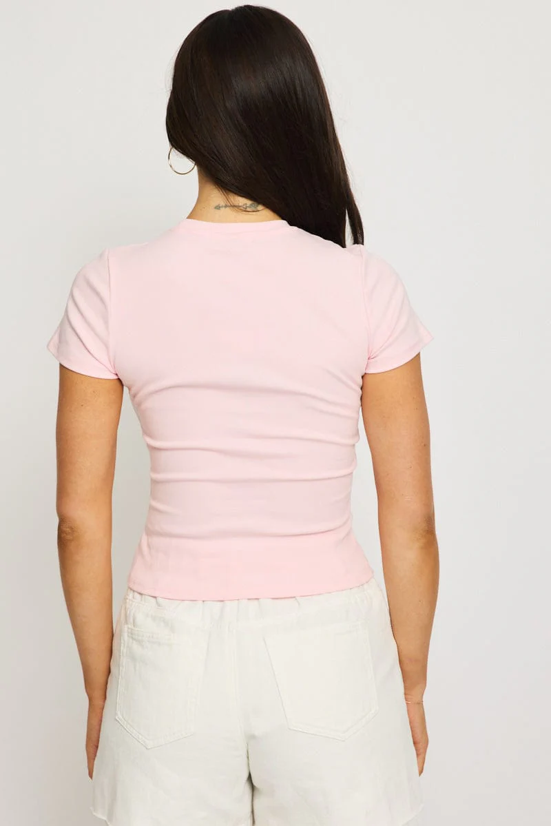 Pink Graphic Tee Short Sleeve - Image 4