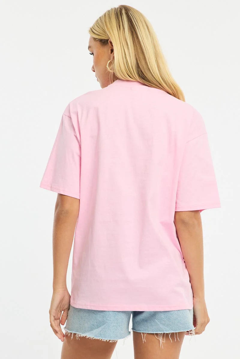 Pink Graphic Tee Short Sleeve - Image 4