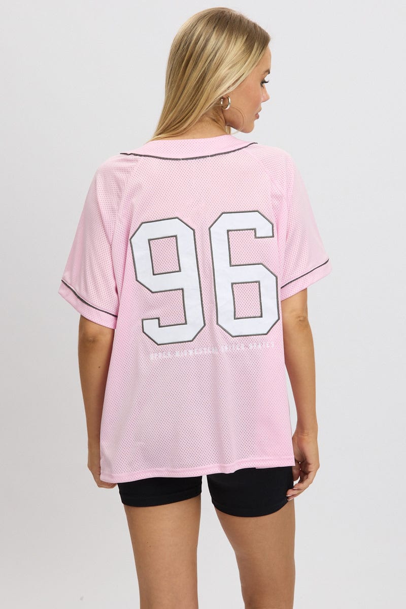 Pink Graphic Top Oversized Short Sleeve - Image 5