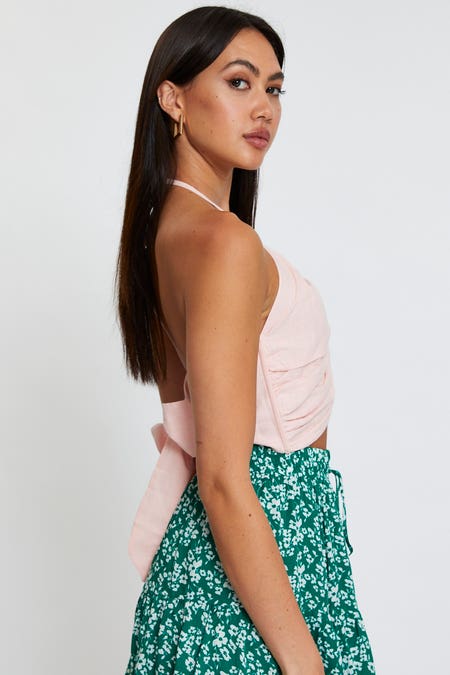 Pink Halter Top Crop - Image 4