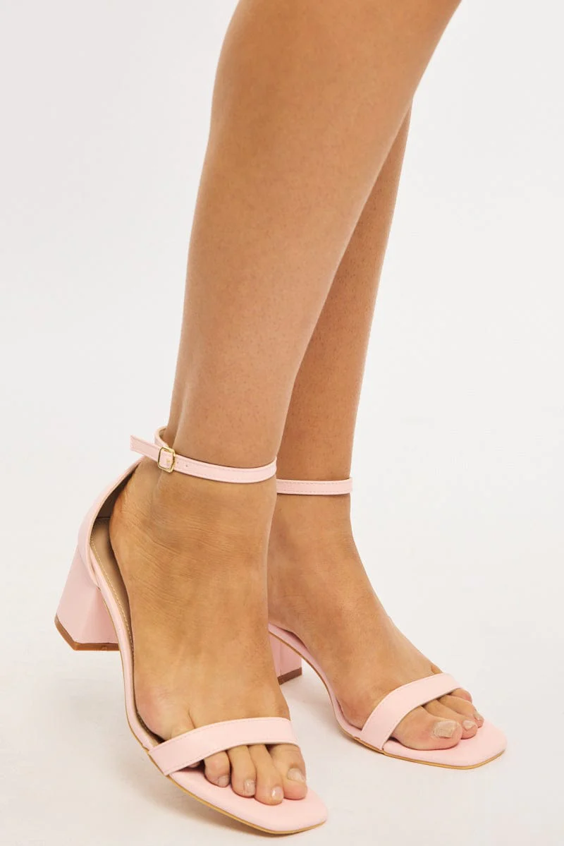 Pink Heeled Sandals
