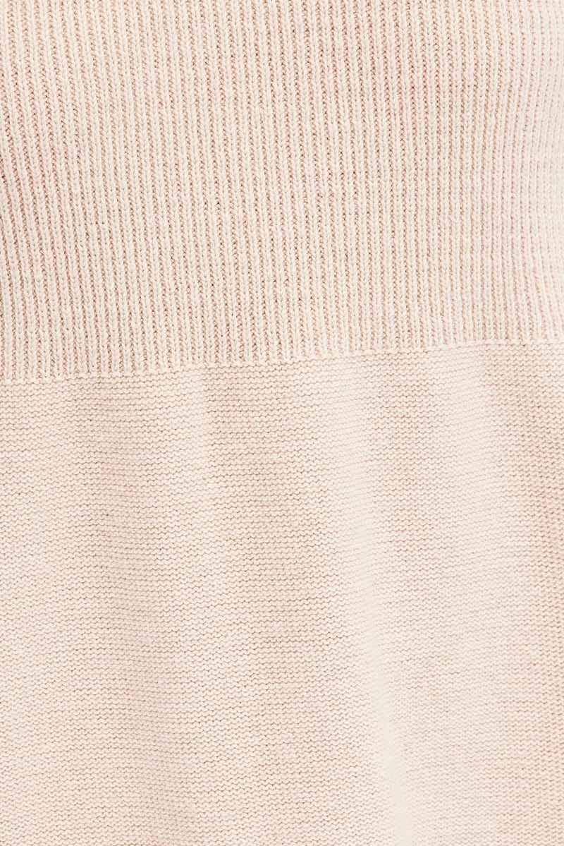 Pink Knit Dress Long Sleeve - Image 6