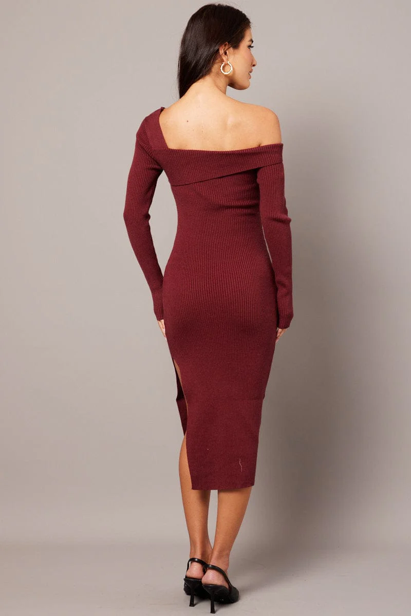 Pink Knit Dress Long Sleeve - Image 5