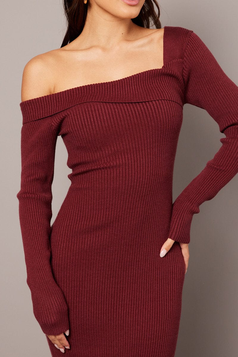 Pink Knit Dress Long Sleeve - Image 6