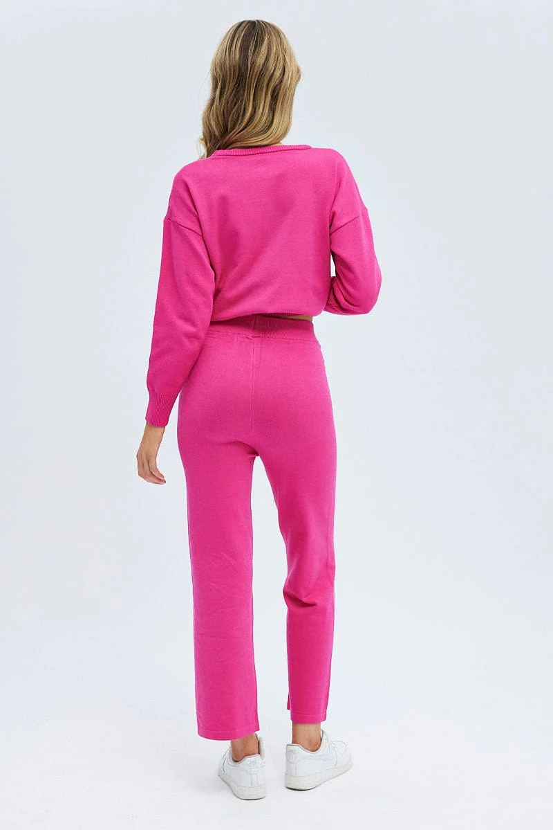 Pink Knit Lounge Pants - Image 5