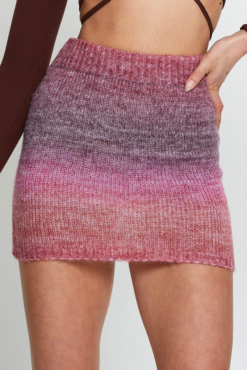 Pink Knit Skirt Mini - Image 5