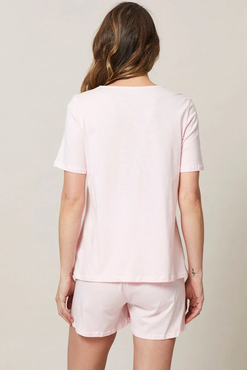 Pink Maternity Slogan Pyjama Set - Image 4