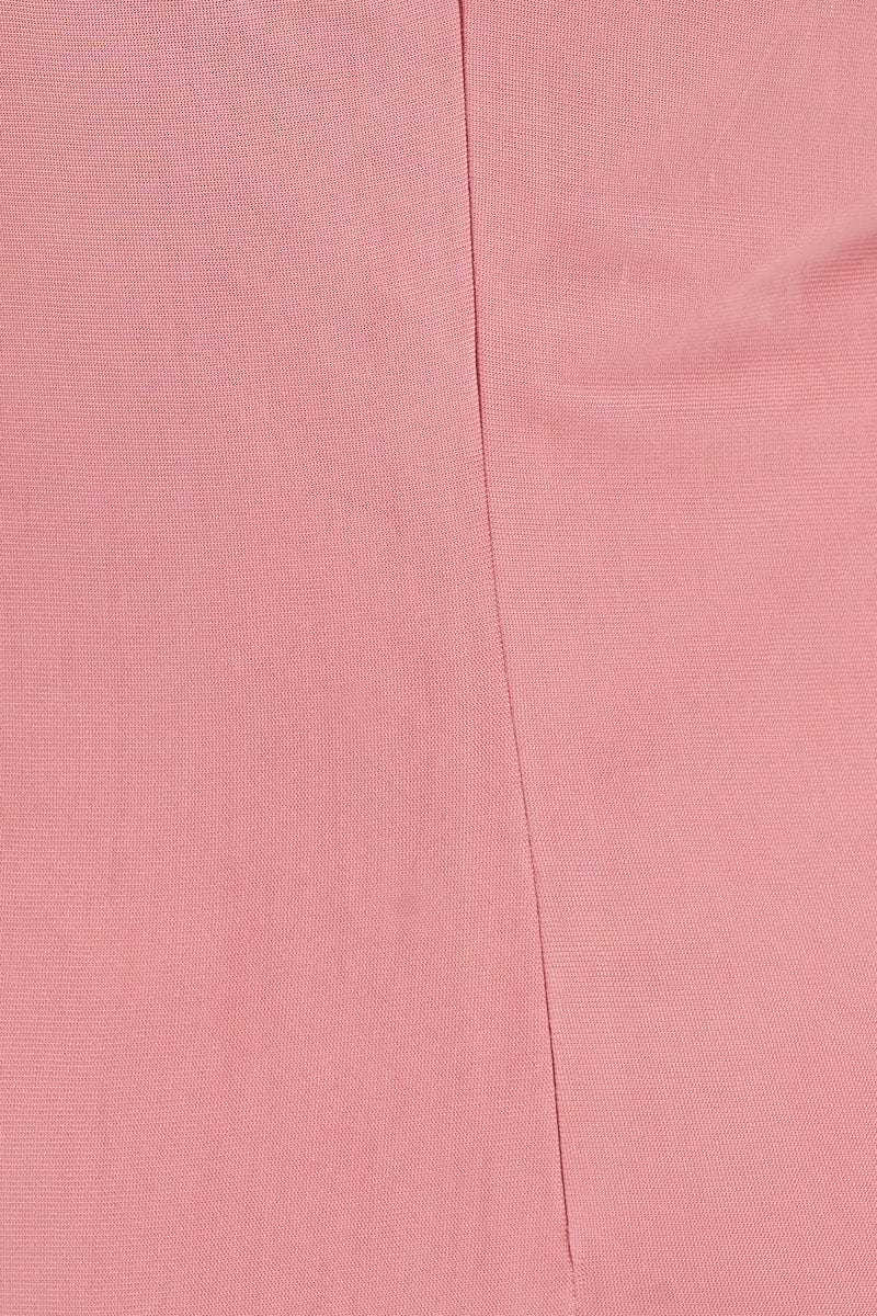 Pink Maxi Dress Sleeveless Gathering Bust Mesh - Image 7