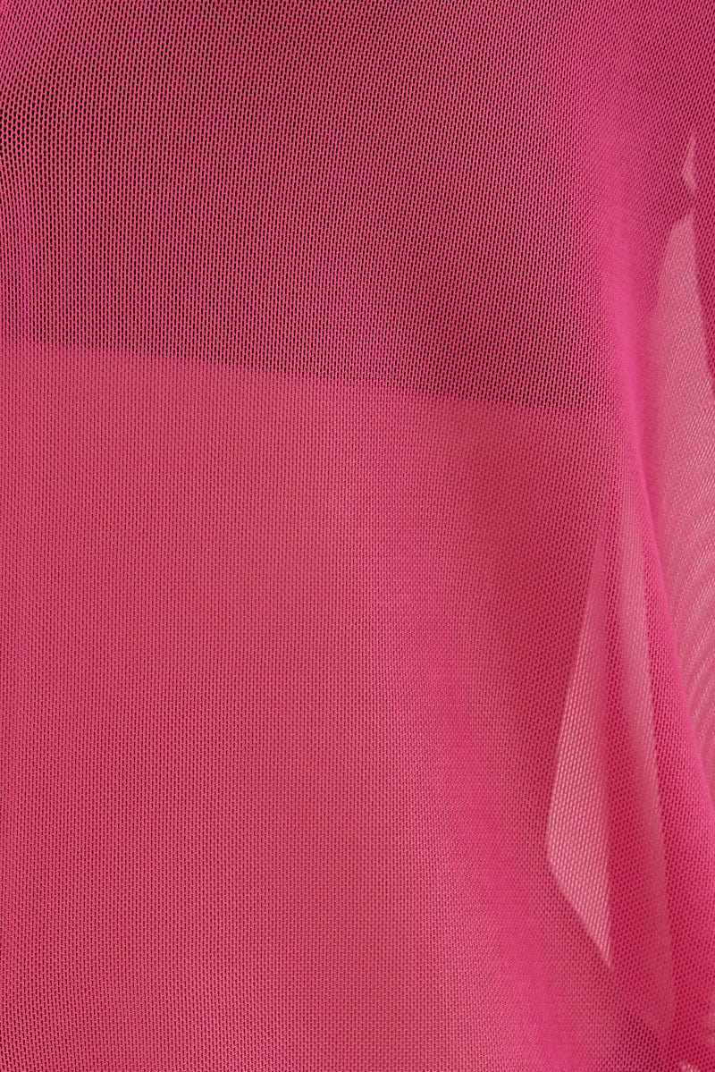Pink Mesh Cardigan Long Sleeve - Image 6