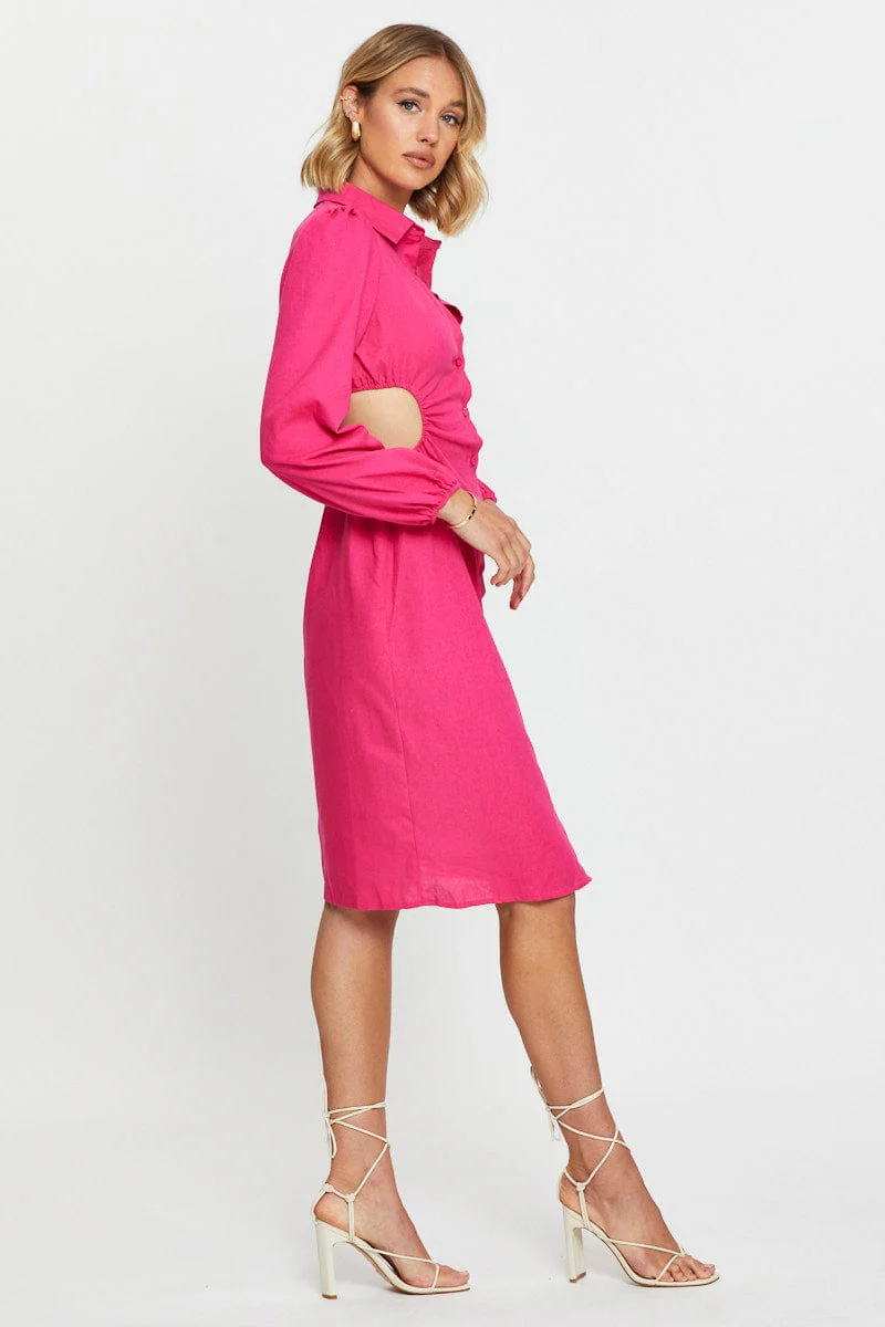 Pink Mini Dress Long Sleeve - Image 4
