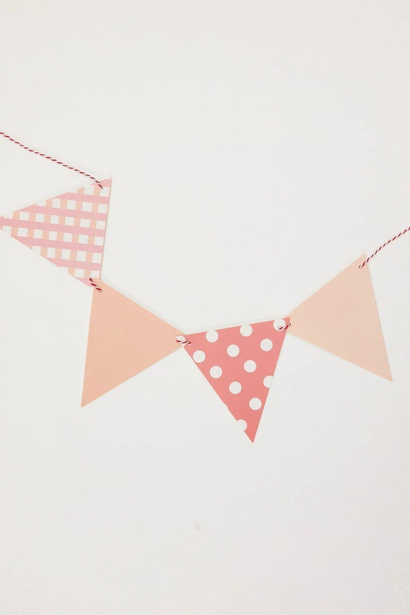 Pink Mixed Polka Dot And Stripe Bunting Banner - Image 3