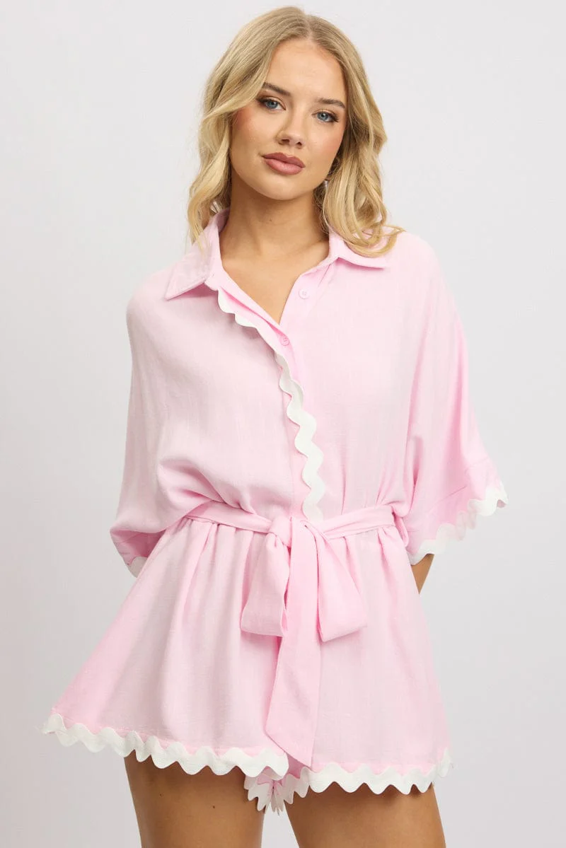 Pink Oversized Playsuit - Image 3