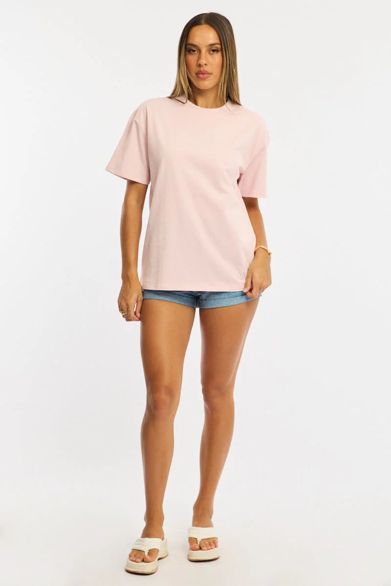 Pink Oversized Tee Short Sleeve - Image 2