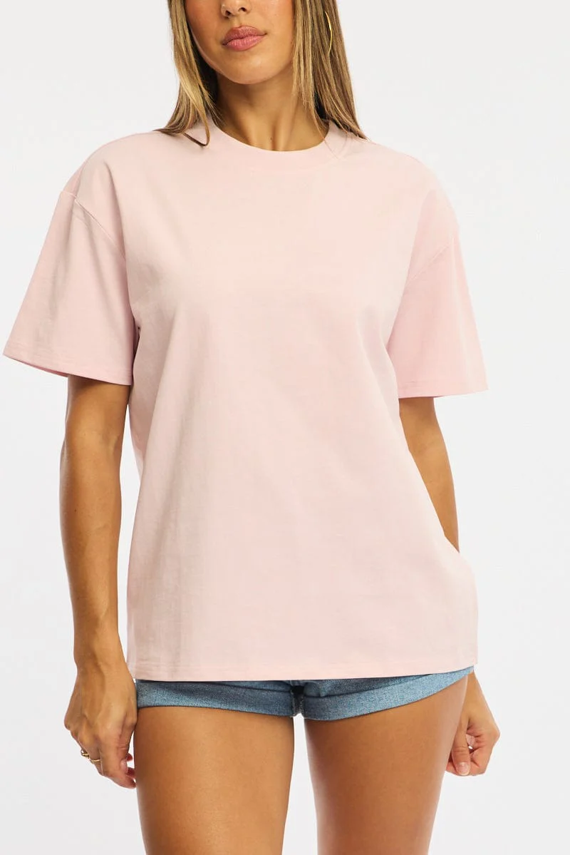Pink Oversized Tee Short Sleeve - Image 5