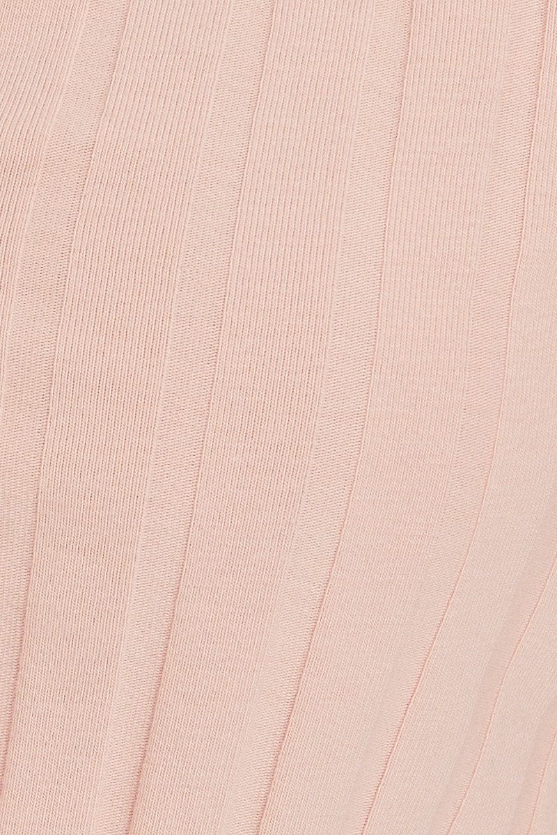 Pink Ribbed Open Front Top - Image 7