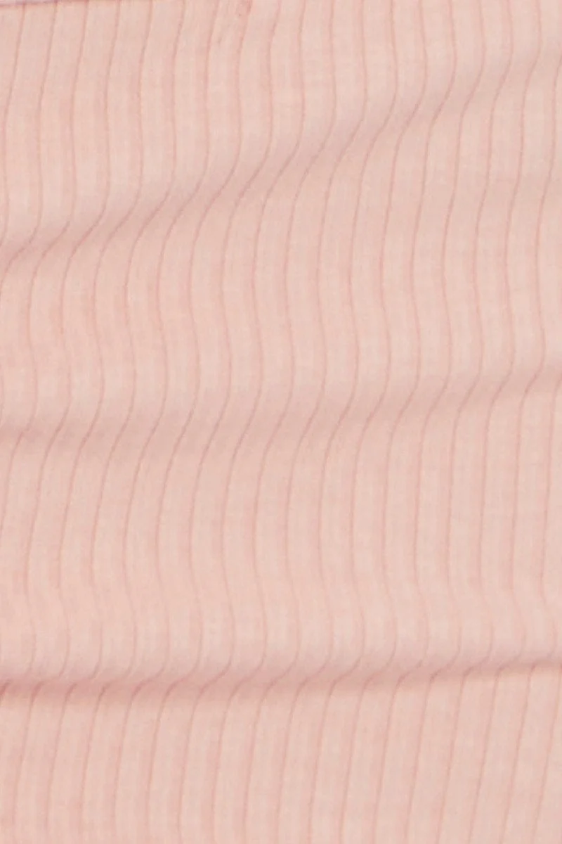 Pink Ribbed Ruche Front Singlet - Image 6