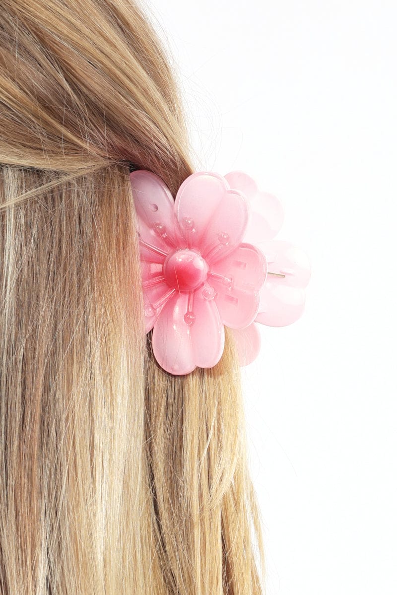 Pink Sakura Flower Hair Claw Clip - Image 2