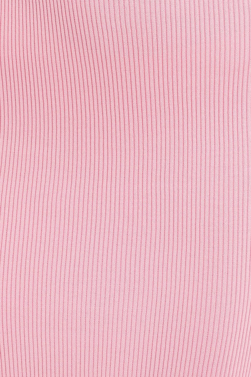 Pink Slit Knit Midi Skirt - Image 6