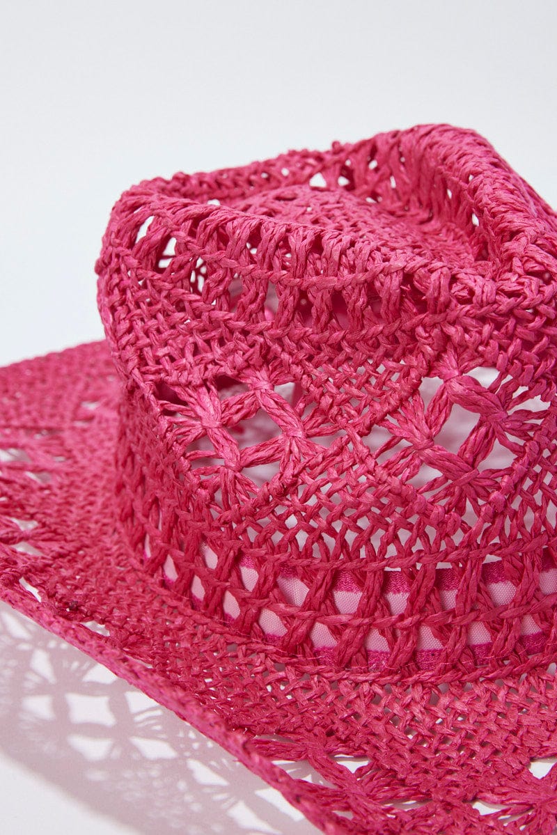 Pink Straw Cowboy Hat - Image 2