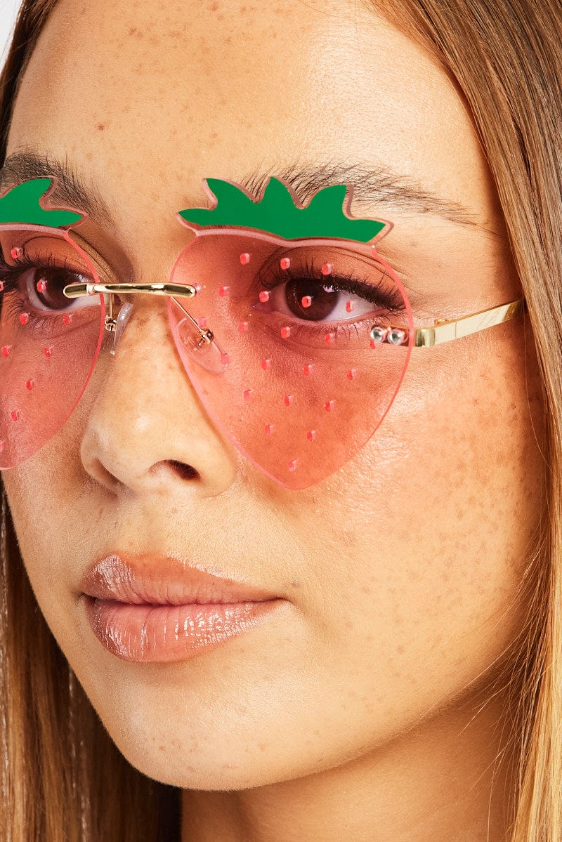 Pink Strawberry Sunglasses - Image 2