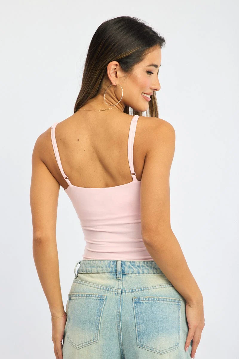 Pink Supersoft Bodysuit Sleeveless Bra Insert - Image 4