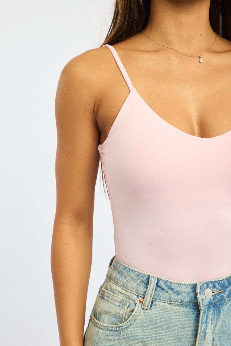 Pink Supersoft Bodysuit Sleeveless Bra Insert - Image 5