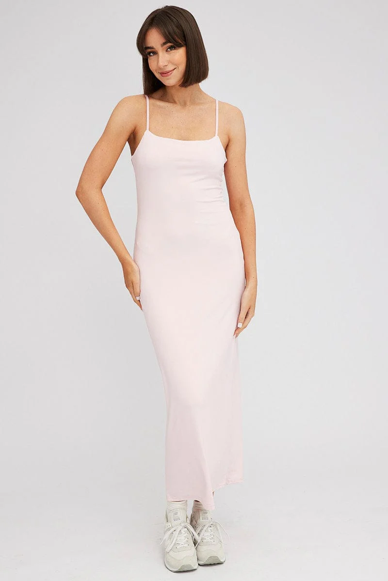 Pink Supersoft Maxi Dress Sleeveless - Image 3