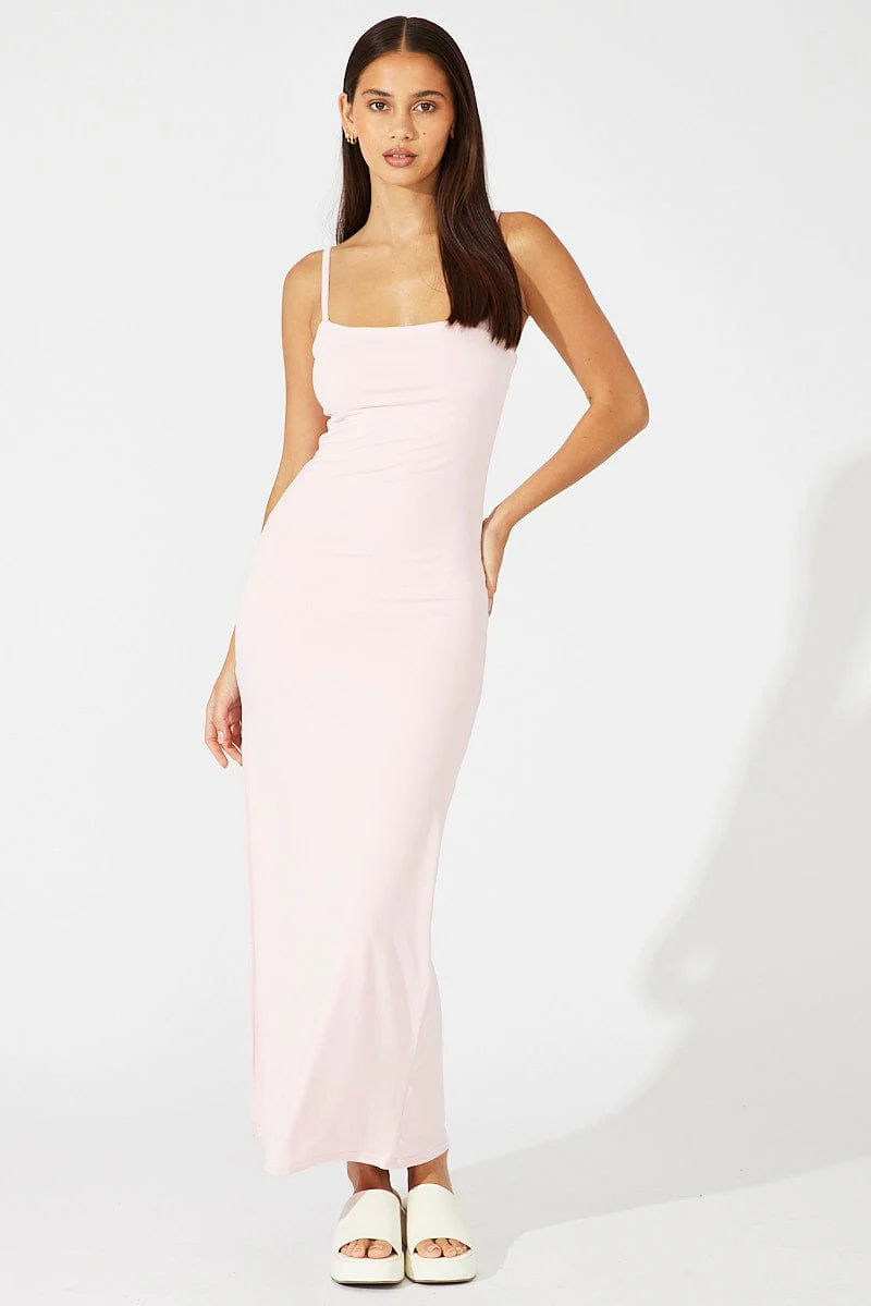 Pink Supersoft Slim Fit Maxi Dress - Image 6
