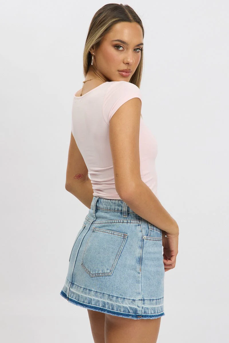 Pink Supersoft Top Short Sleeve Scoop Neck - Image 5
