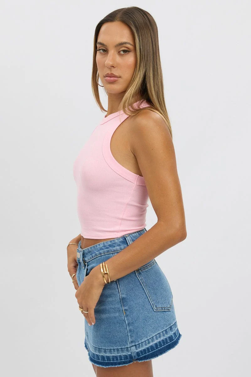 Pink Tank Top Rib - Image 4