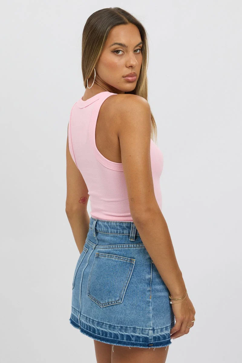 Pink Tank Top Rib - Image 5