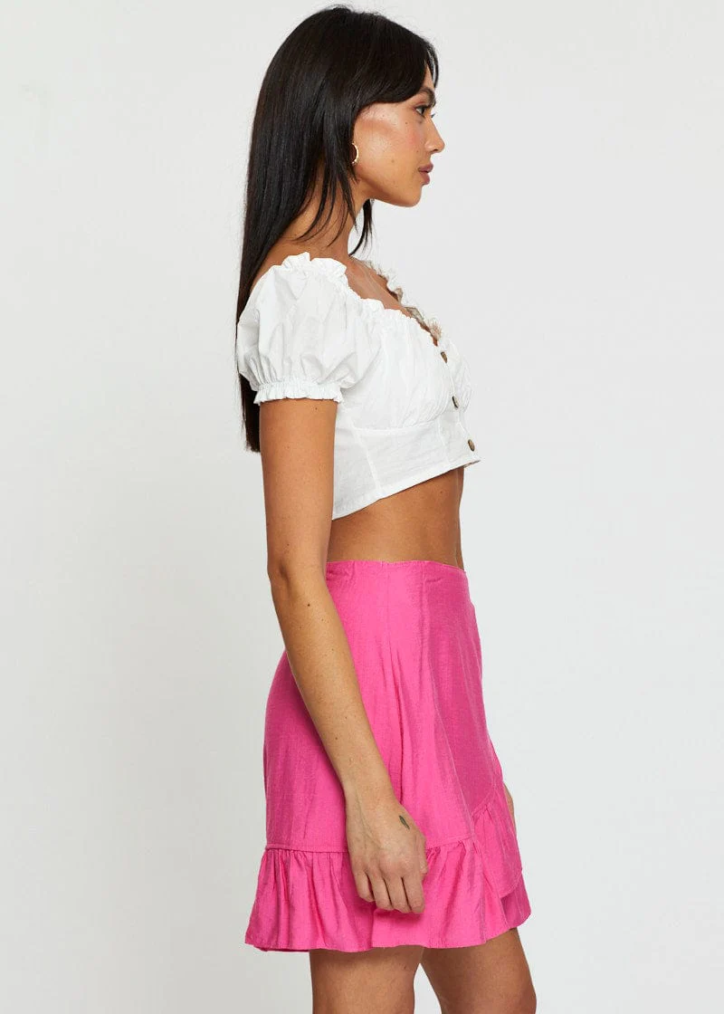 Pink Wrap Skirt Mini High Rise - Image 4