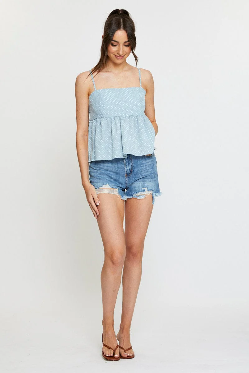 Polka Dot Cami Top Peplum - Image 2