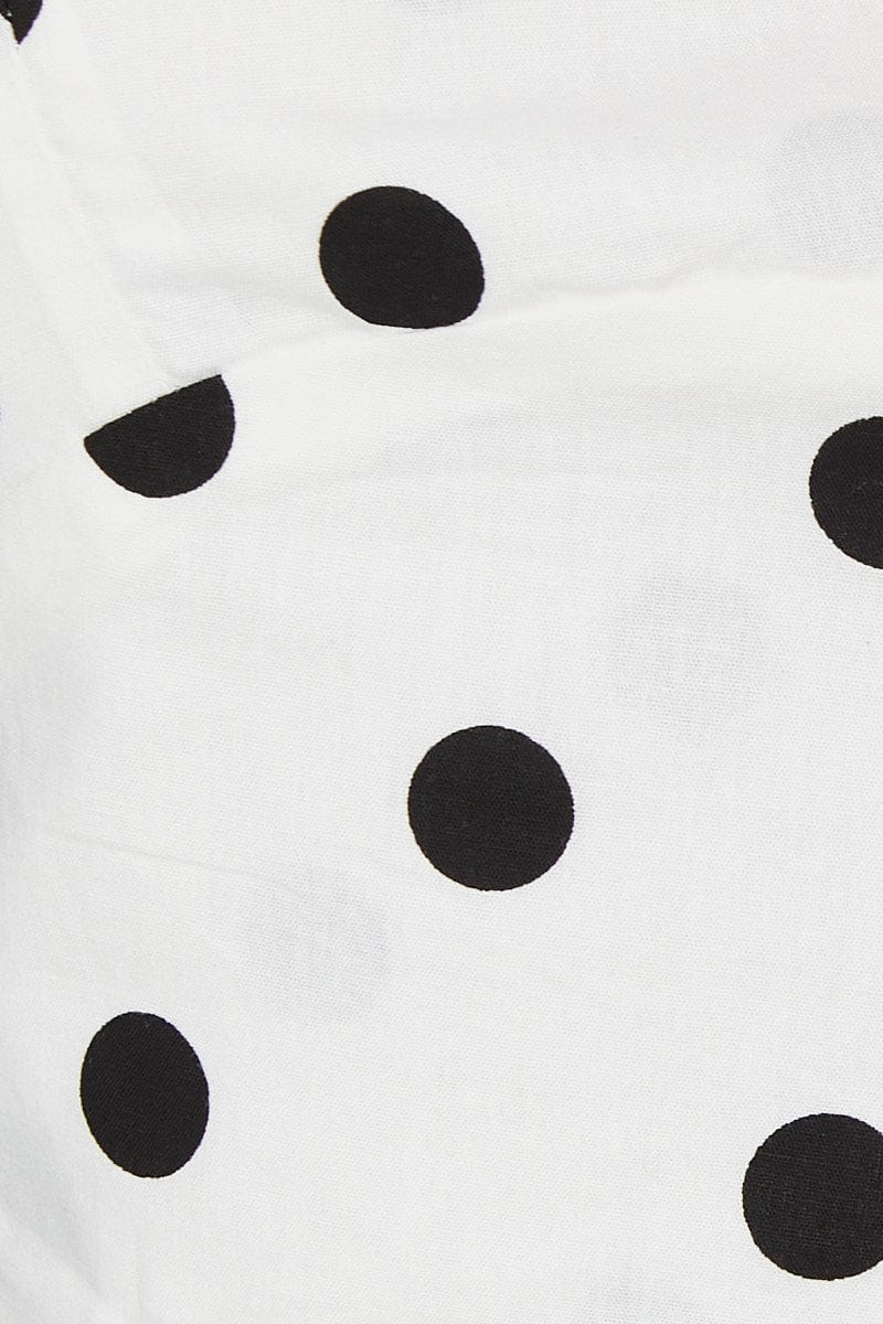 Polka Dot Crop Top Halter Tie Up - Image 6