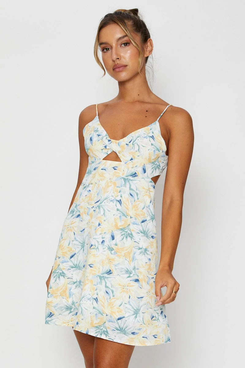 Print A Line Dress Mini - Image 3