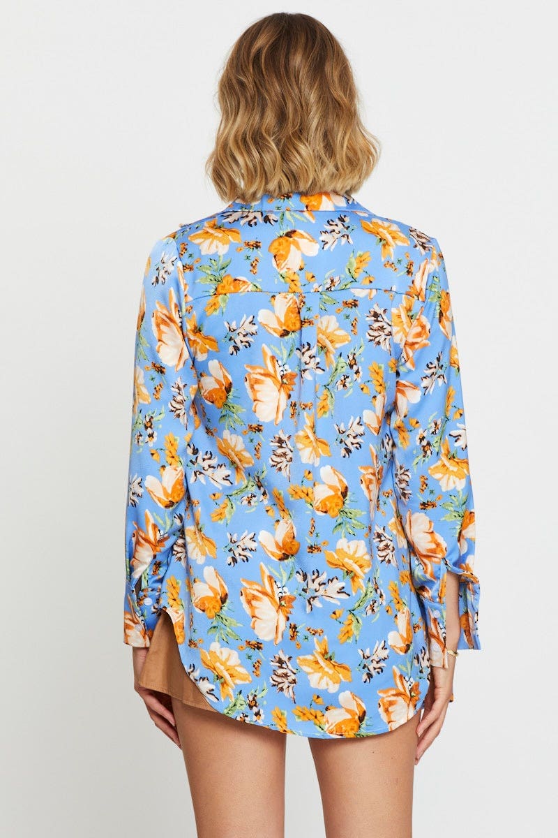 Print Crop Shirts Long Sleeve - Image 5