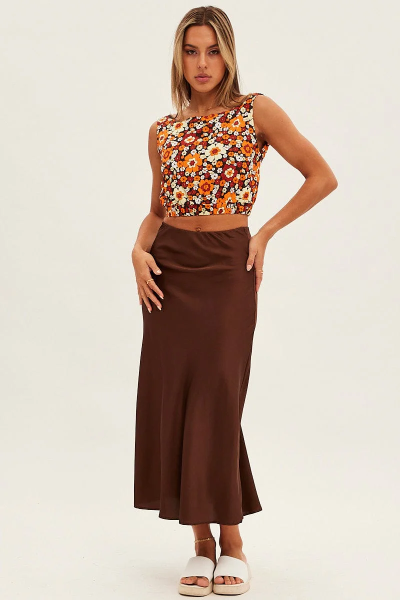 Print Crop Top Linen Blend - Image 2