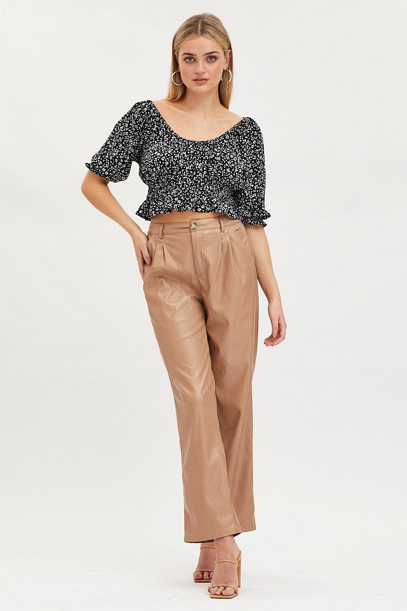 Print Crop Top Short Sleeve - Image 2