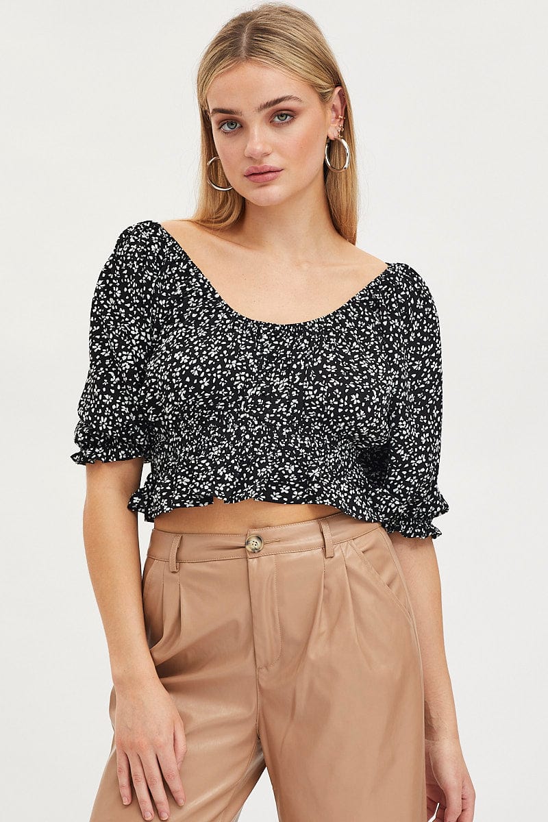 Print Crop Top Short Sleeve - Image 3